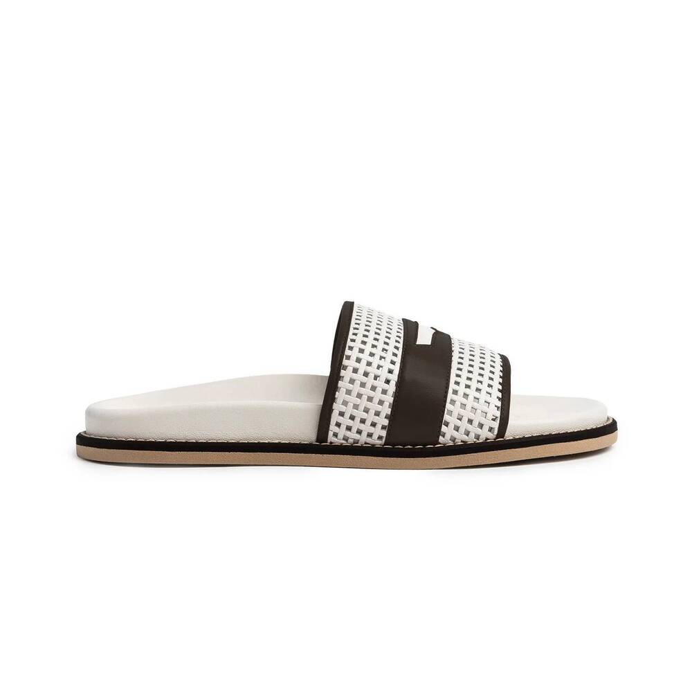 NEW REX SHOES women's jan slide in ivory/ black